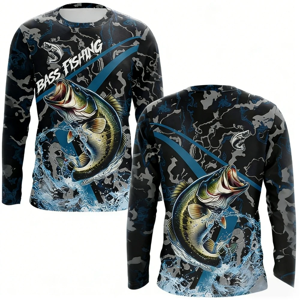 Outdoor Hunting Prints - Heren visshirt met lange mouwen, UPF-zonbescherming,