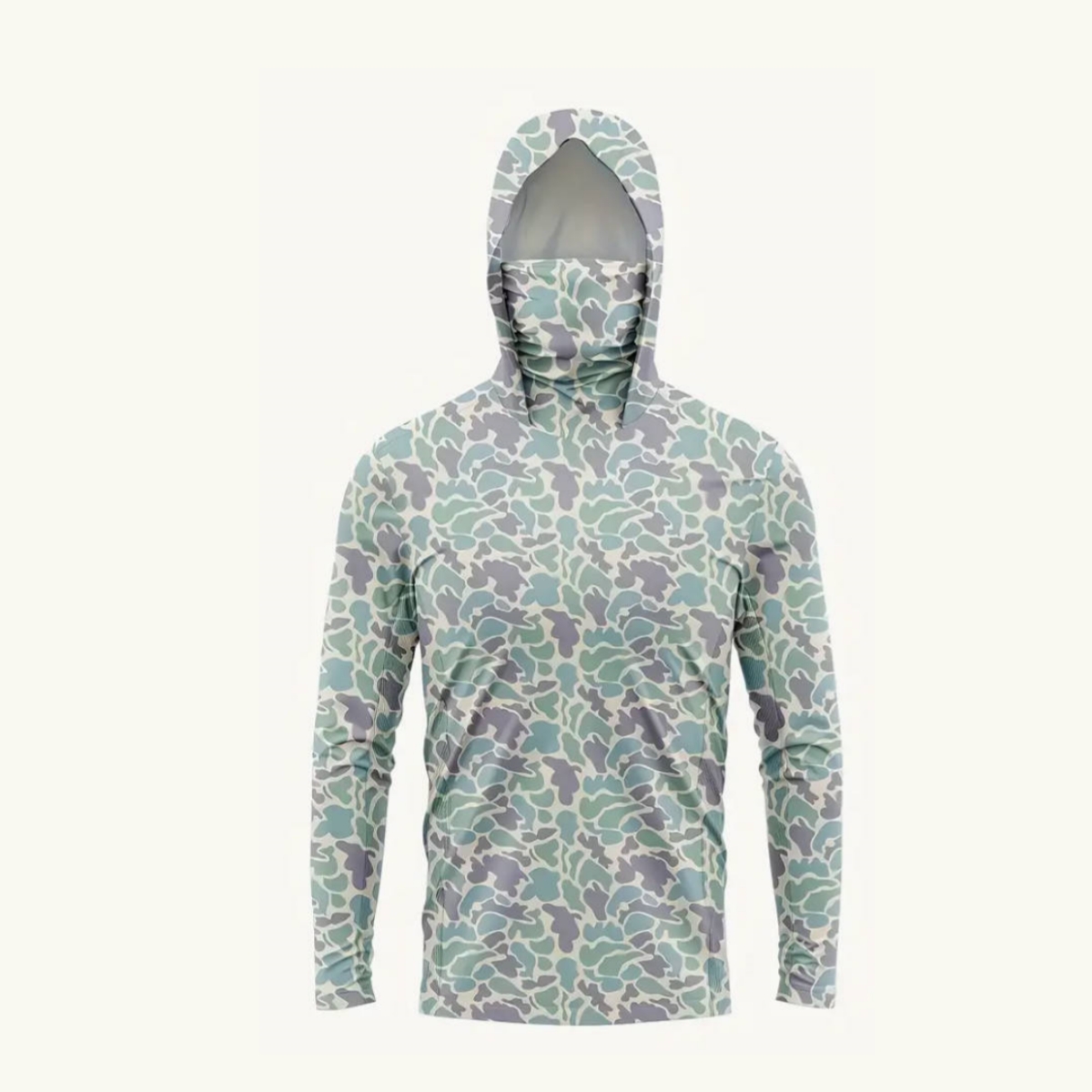 Outdoor Hunting Prints - Heren UPF50+ Zonbeschermende Vissershirt met Gezichtsmasker